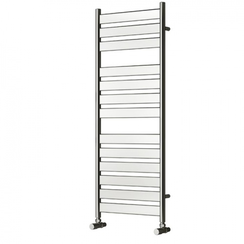 Vertical flat bar chrome heated towel rail 1300 x 500